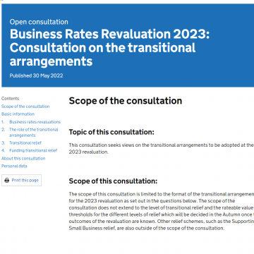 Business rate revaluation consultation